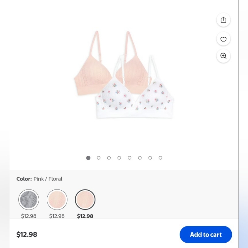 Wonder Nation Pink and Floral Kids Bralette Set